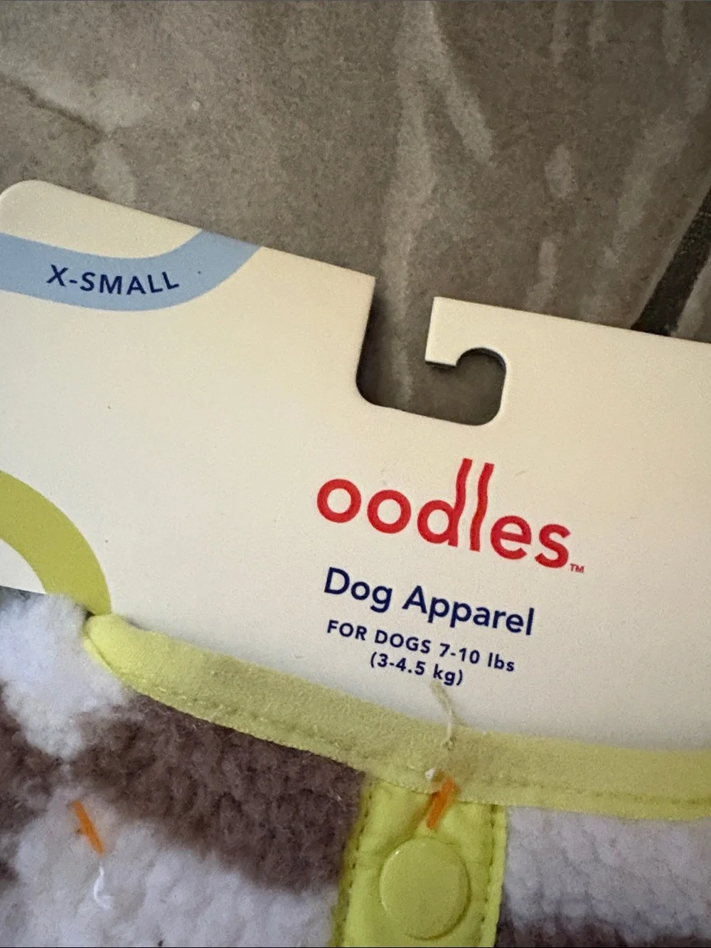 Oodles Brown & White Check Plush Dog Sweater with Yellow Trim lot 3 XS